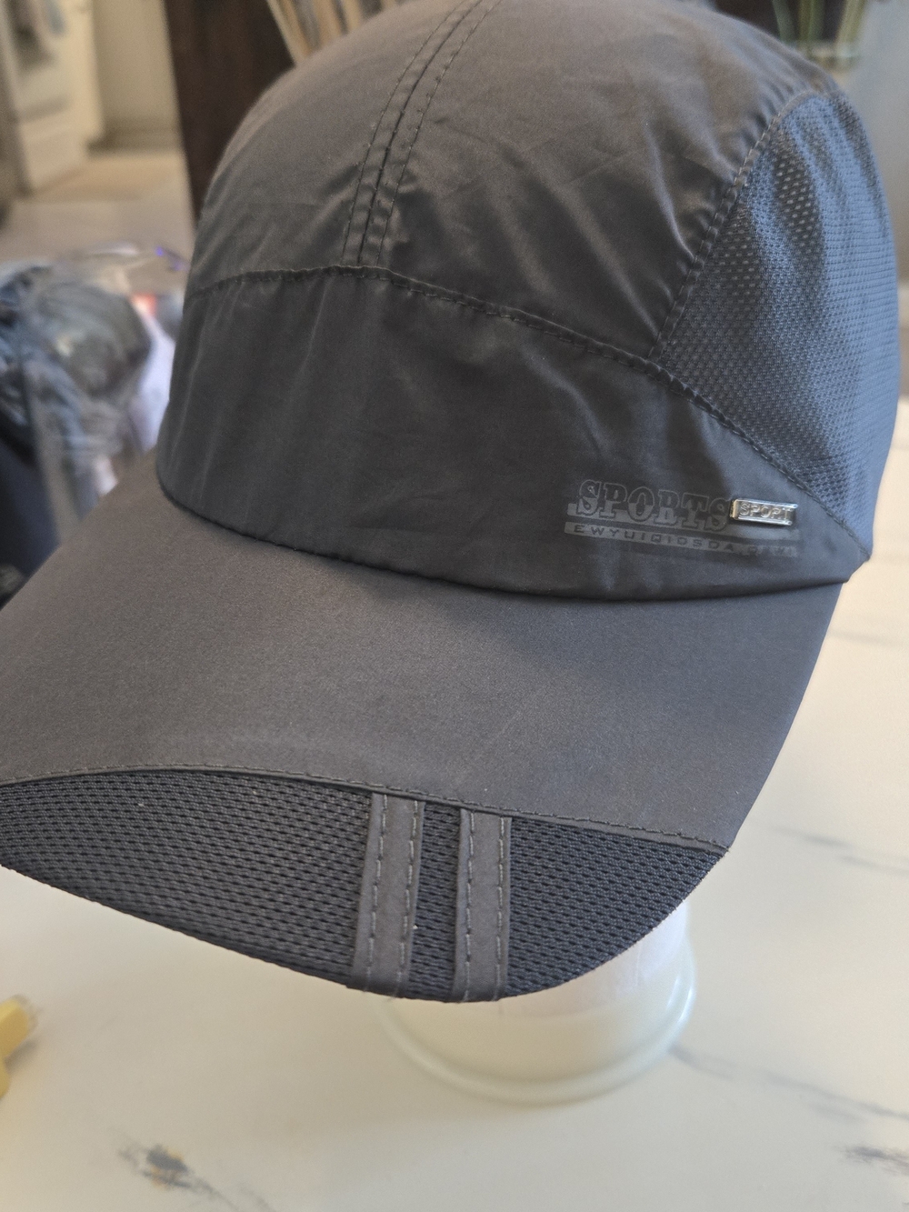 Black 'SPORTS' Logo Baseball Cap